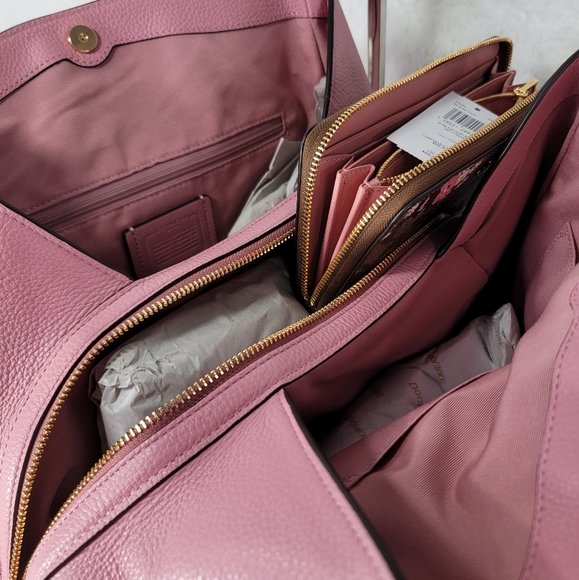 ✅ Coach 3 SET Designer Shoulder Bag P urse Wallet Wristlet NWT - Picture 10 of 15